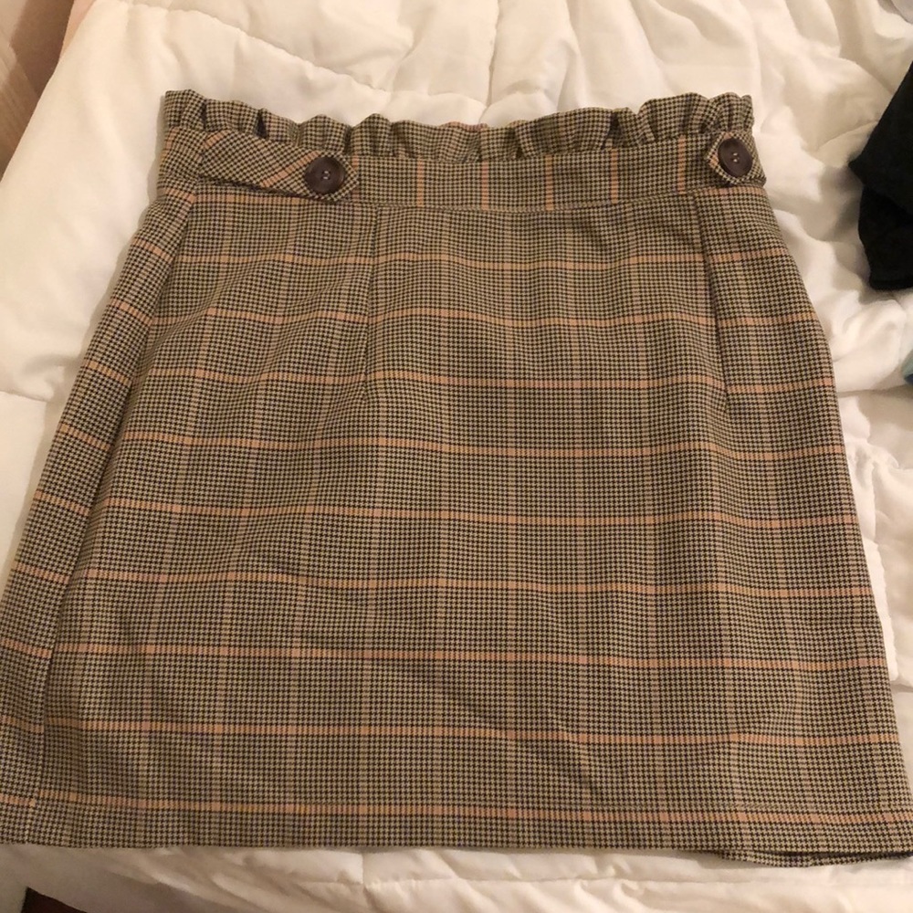 topshop checkered mini skirt